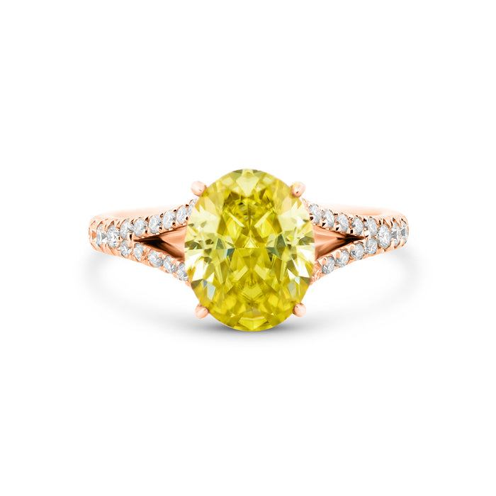 Soleil | Oval Cut Yellow Moissanite Ring