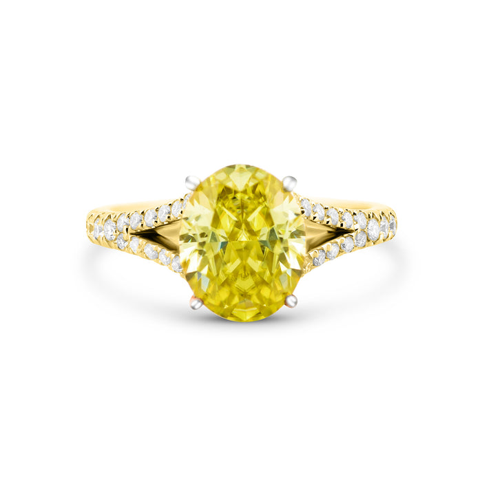 Soleil | Oval Cut Yellow Moissanite Ring