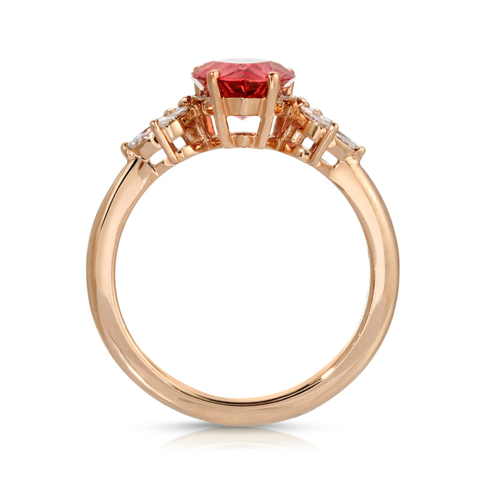 Faye | Cultured Pink Padparadscha Sapphire Ring