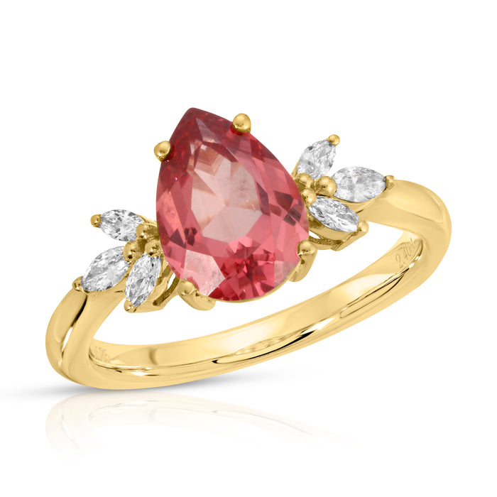 Faye | Cultured Pink Padparadscha Sapphire Ring