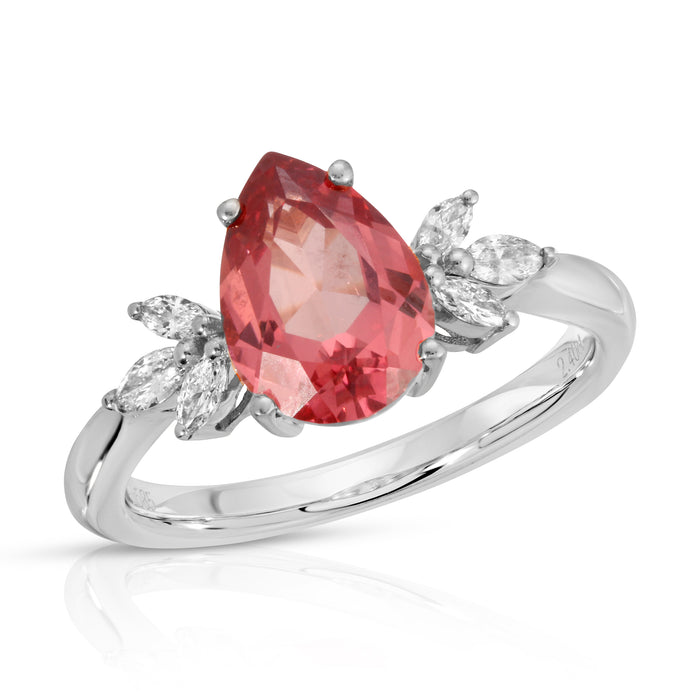 Faye | Cultured Pink Padparadscha Sapphire Ring