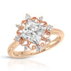 rose gold princess cut moissanite filigree ring