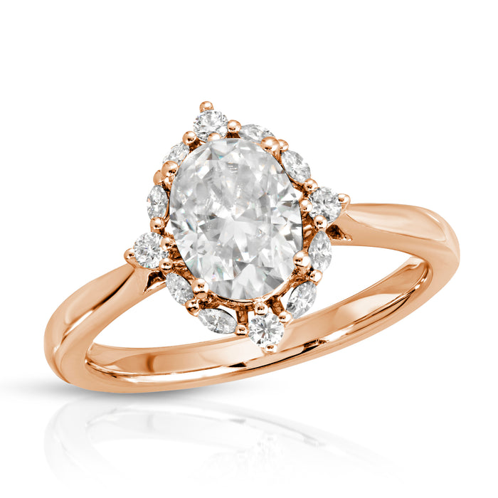 Yvaine | Oval Moissanite Halo Ring