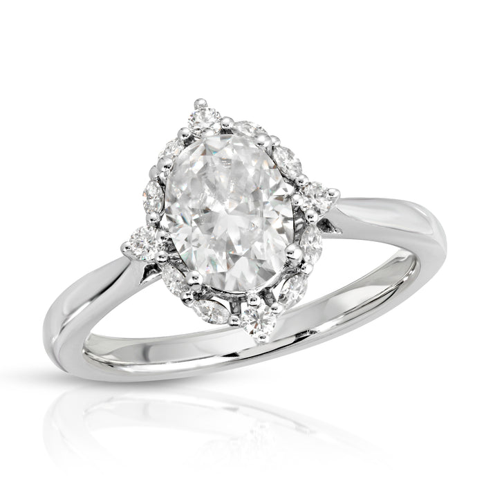 Yvaine | Oval Moissanite Halo Ring