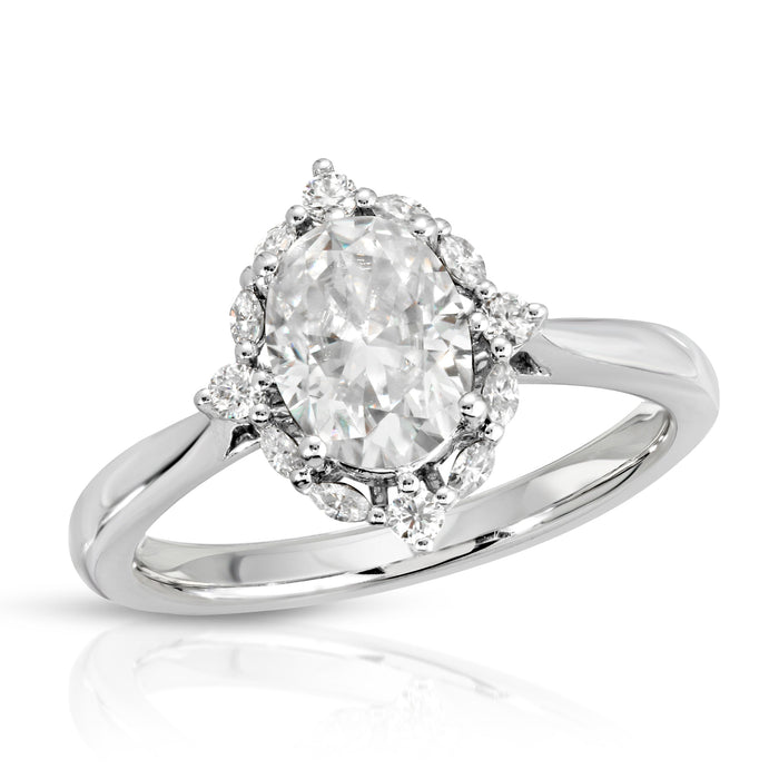 Yvaine | Oval Moissanite Halo Ring | Ready to Ship