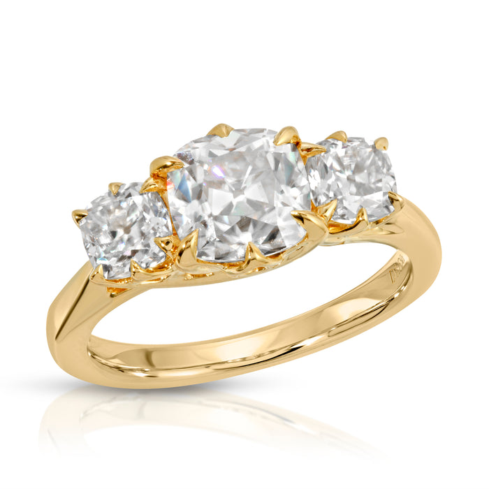 moissanite OMC three stone ring