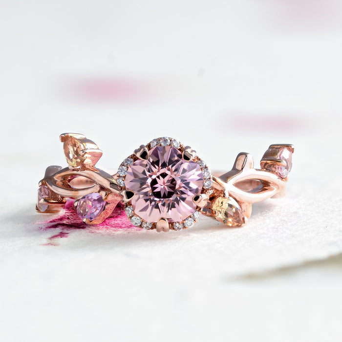 Hanaka | Cultured Rosé Sapphire Floral Ring