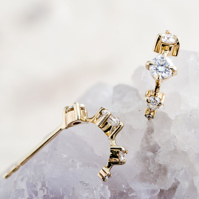 Starla | Moissanite Petite Hoop Earrings