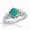 green moissanite ring moissanite floral ring