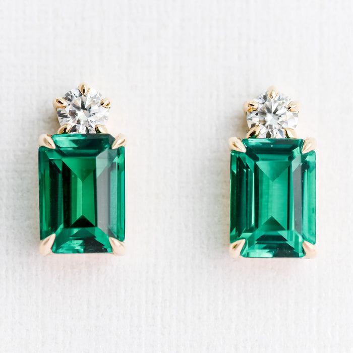 emerald gold earrings