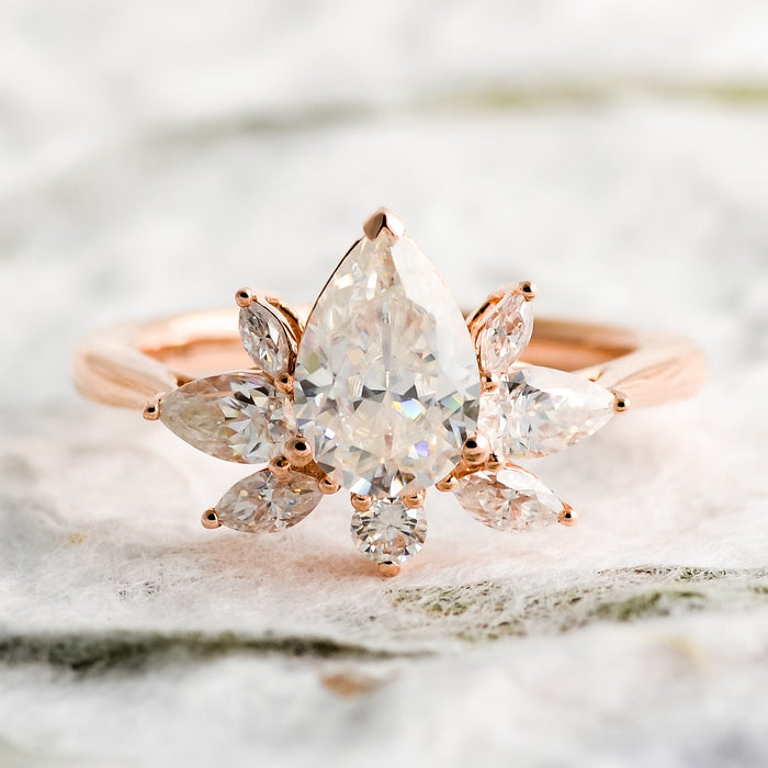 Liana | Lotus Inspired Moissanite Ring | Ready to Ship