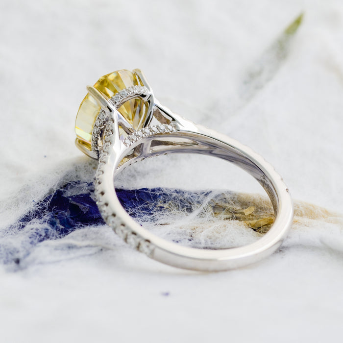 Soleil | Oval Cut Yellow Moissanite Ring