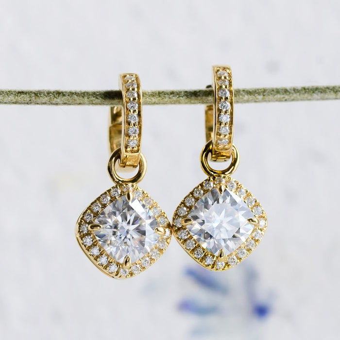 moissanite halo earrings