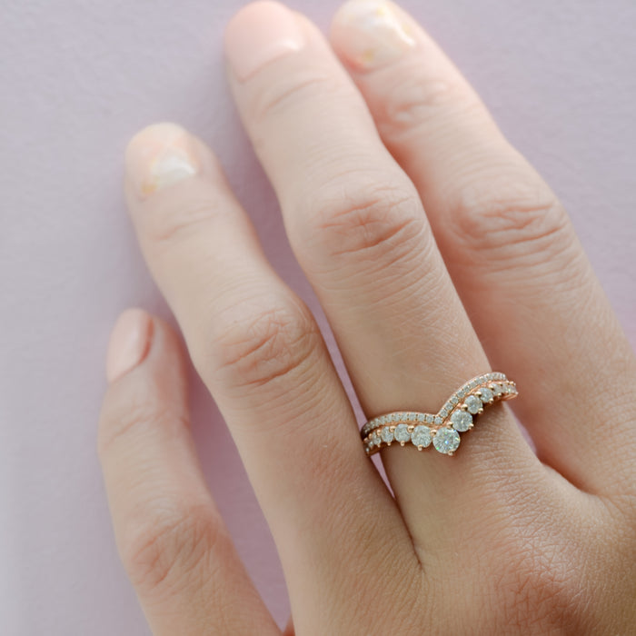 Diadem | Moissanite Wishbone Ring