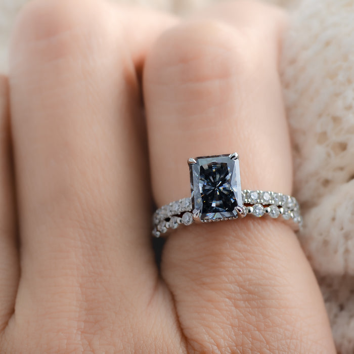 gray moissanite engagement ring