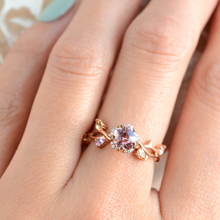 Hanaka | Cultured Rosé Sapphire Floral Ring