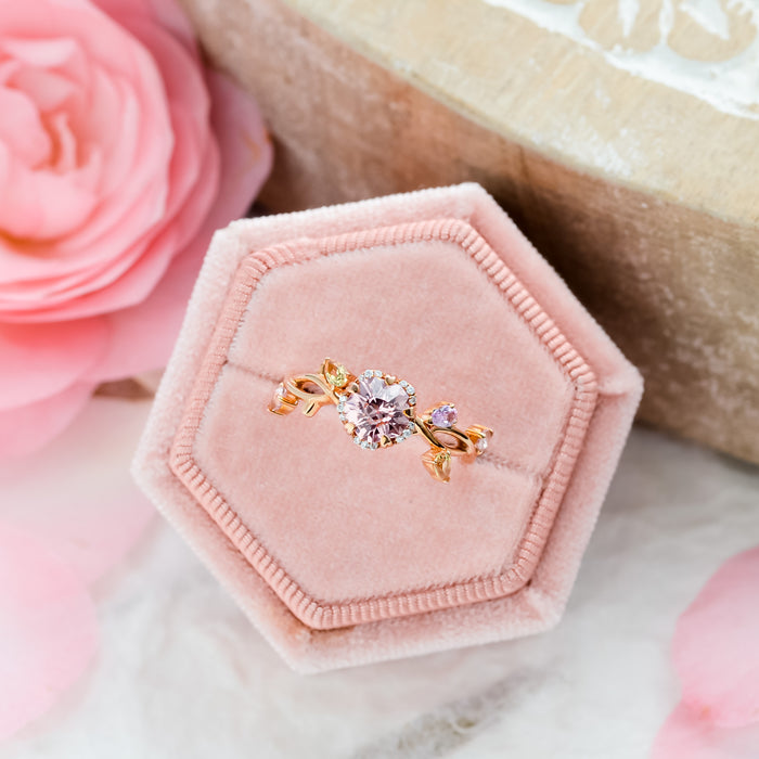 Hanaka | Cultured Rosé Sapphire Floral Ring