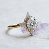 round moissanite halo ring