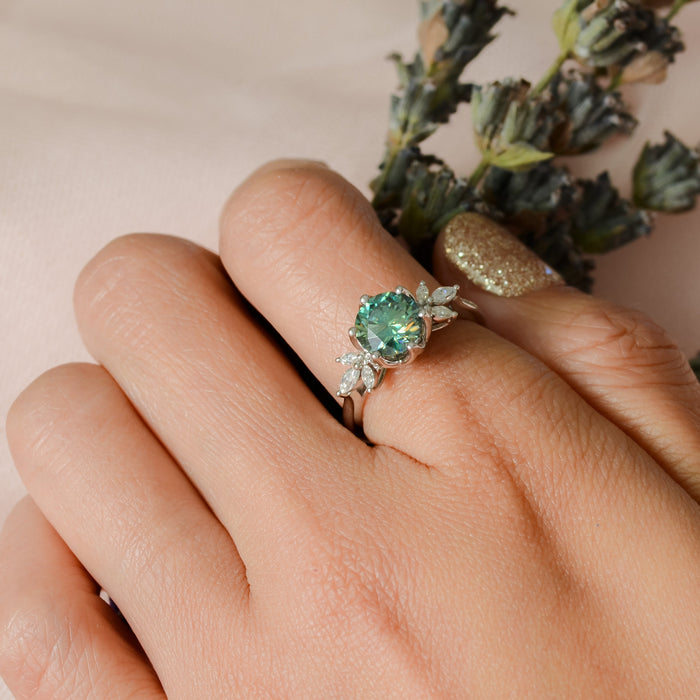 Willow | Jade Green Moissanite Ring 10K | Ready to Ship