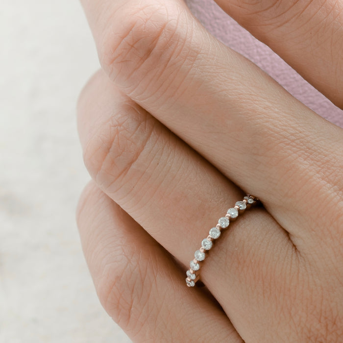 Celeste | Moissanite Floating Half Eternity Band